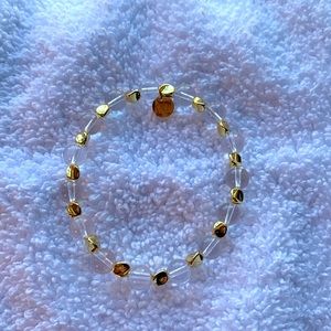 Clear and gold rustic cuff bracelet